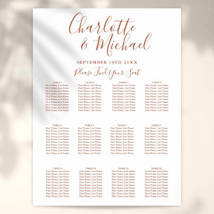 Terracotta Signature Script Hochzeitsdiagramm Poster