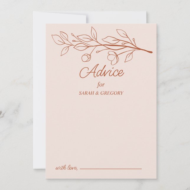 Terracotta Simple Boho Floral Wedding Adventure Einladung (Vorderseite)