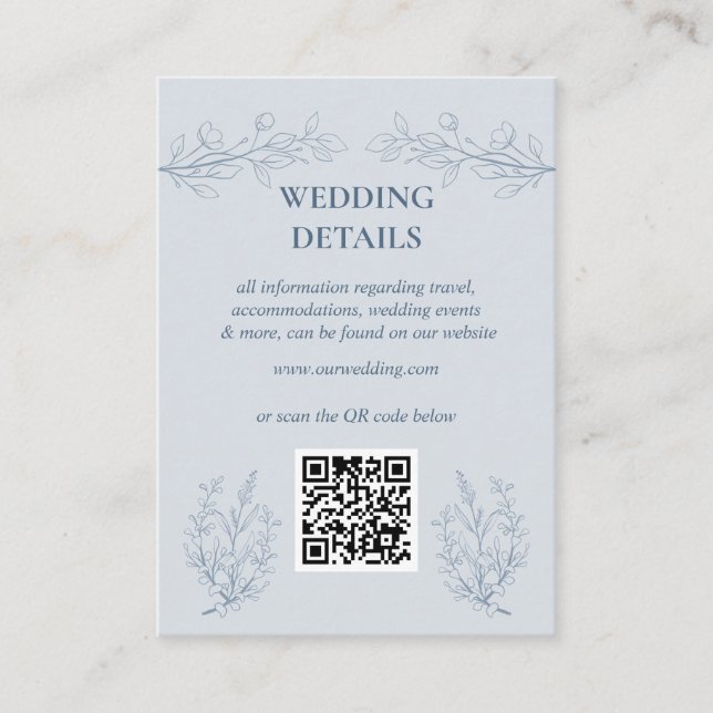 Terracotta Simple Boho Wedding Details QR Code Begleitkarte (Vorderseite)