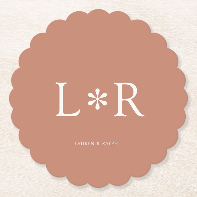 Terracotta | Simple Chic Couple Untersetzer (Vorderseite)