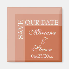 Terracotta Simple Modern Chic Script Wedding Magnet