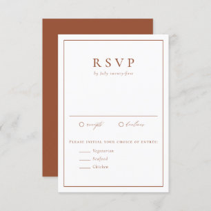 Terracotta Simple Typografy Formal Wedding RSVP Karte