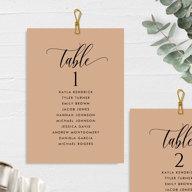 Terracotta-Sitzplätzen Karten mit Gästennamen (Von Creator hochgeladen)