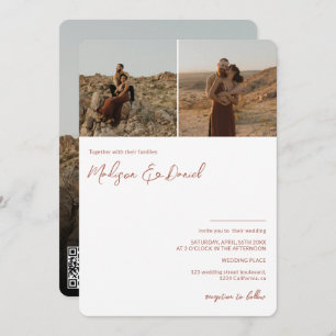 Terracotta Skripte Namen 3 Fotos qr Code Hochzeit Einladung