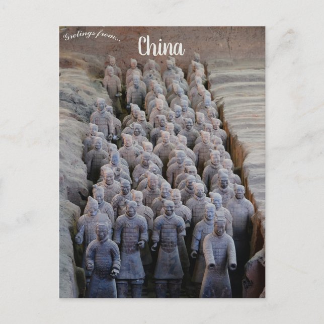 Terracotta Soldiers in der Nähe der Xian China Postkarte (Vorderseite)