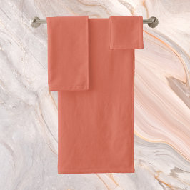 Terracotta Solid Color Badhandtuch Set