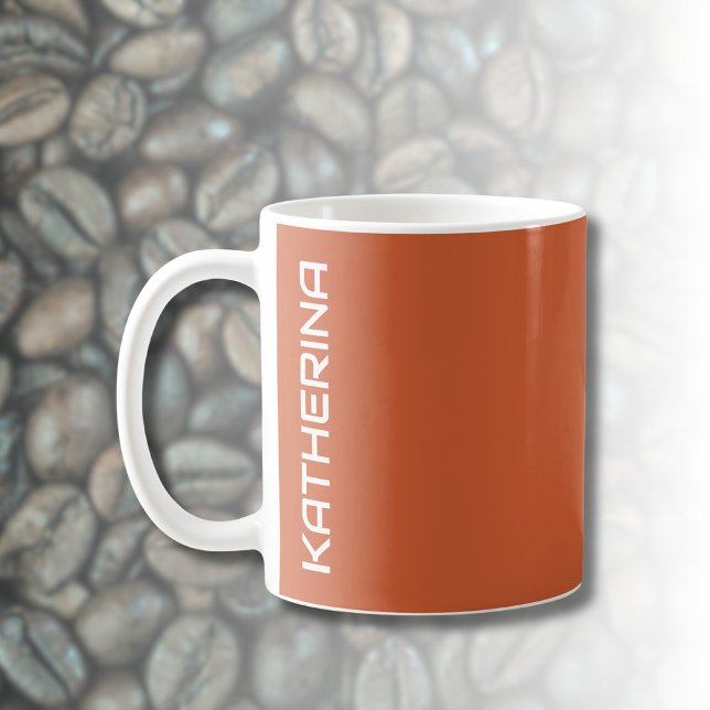 Terracotta Solid Color | Klassisches Personalisier Kaffeetasse (Von Creator hochgeladen)