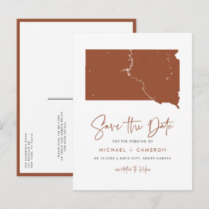 Terracotta South Dakota Karte QR-Code Save the Dat