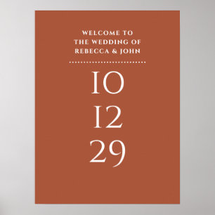 Terracotta Special Date Hochzeit Willkommenszeiche Poster