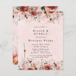 Terracotta Spring Fall Blumenbrunch & Bubbly Einladung