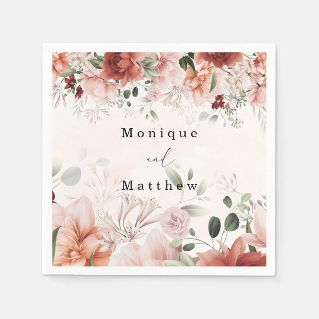 Terracotta Spring Herbst Rustikale Hochzeit Serviette (Vorderseite)