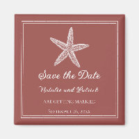 Terracotta Starfish Save the Date Magnet