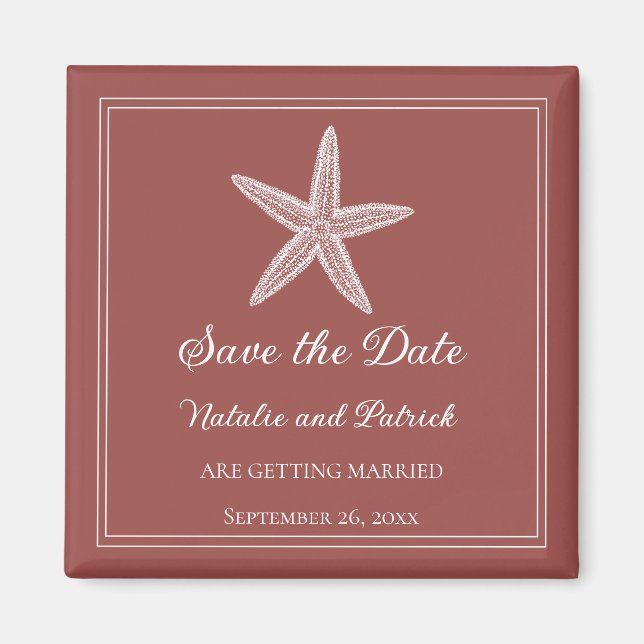 Terracotta Starfish Save the Date Magnet (Vorne)