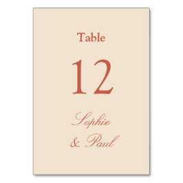 Terracotta Straw Beige Wedding Tischnummer
