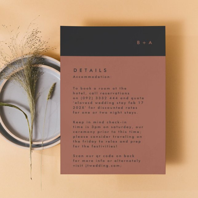 Terracotta-Streifen RSVP Karte (Von Creator hochgeladen)