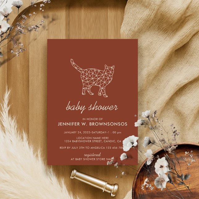 Terracotta Summer Fall Wilde Katze Einladung (Von Creator hochgeladen)