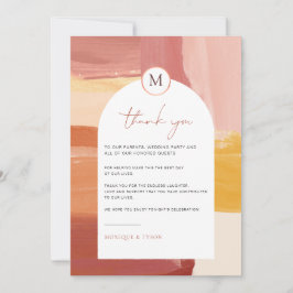 Terracotta Sunrise | Hochzeitstisch Vielen Dank Dankeskarte