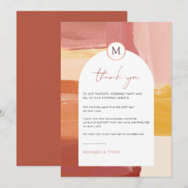 Terracotta Sunrise | Hochzeitstisch Vielen Dank Dankeskarte