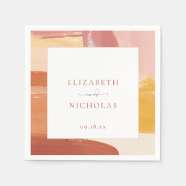 Terracotta Sunrise | Monogram Wedding Napkins Serviette