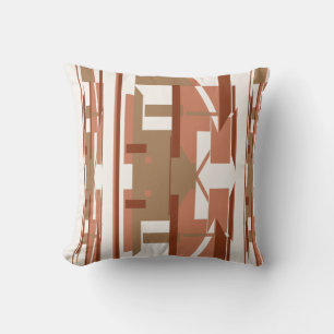 Terracotta Taupe Rust Off-White Südwest Art Look Kissen