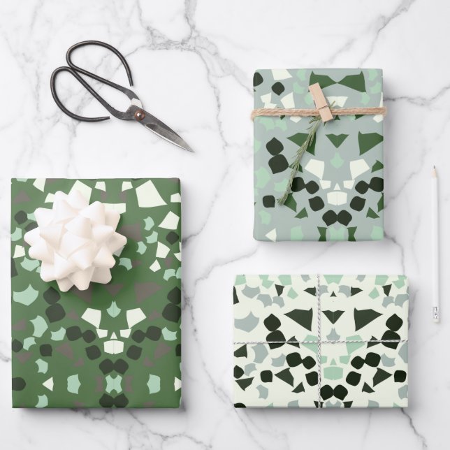 Terracotta Terrazzo Packpapier Geschenkpapier Set (Vorderseite)
