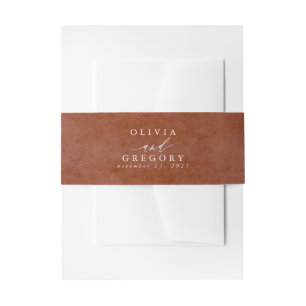 Terracotta Textured Modern Minimal Wedding Einladungsbanderole