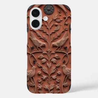 Terracotta Tile Folk Art iPhone 15 Pro Case - Indi