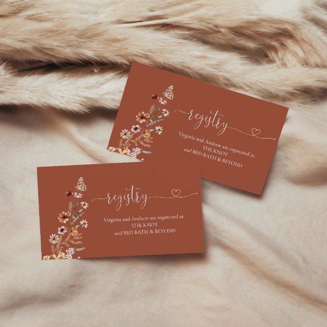 Terracotta Tiny Wildblume Brautparty Begleitkarte (Von Creator hochgeladen)