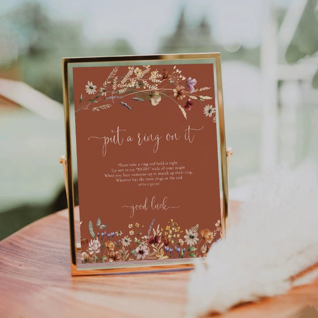 Terracotta Tiny Wildblume klingeln auf ihr Zeichen Sockelschild (Von Creator hochgeladen)