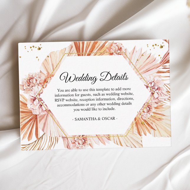 Terracotta-Trockenpalmblättriger Orangenrahmen Begleitkarte (Von Creator hochgeladen)