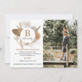 Terracotta Tropical Boho B ist für Baby Foto Einladung