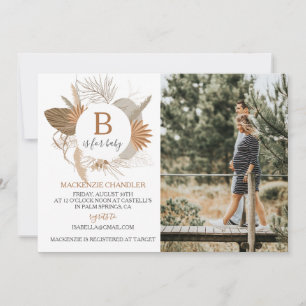 Terracotta Tropical Boho B ist für Baby Foto Einladung