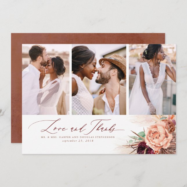 Terracotta Tropical Wedding Vielen Dank Dankeskarte (Vorne/Hinten)