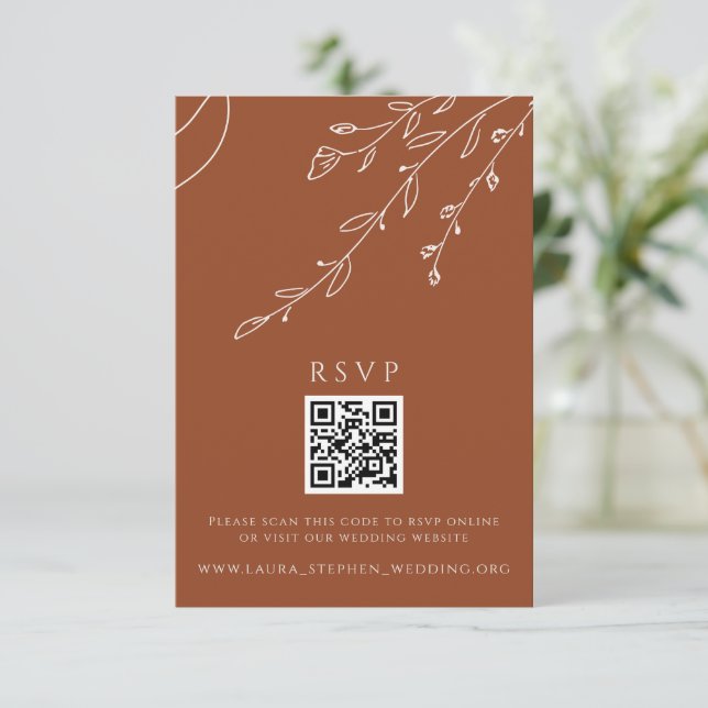 Terracotta UAWG Online QR Code Wedding Website Einladung (Stehend Vorderseite)