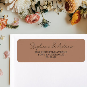 Terracotta und Black Wedding Label