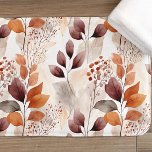 Terracotta- und Burgundy-Herbstlaube Boho Autumn Badematte