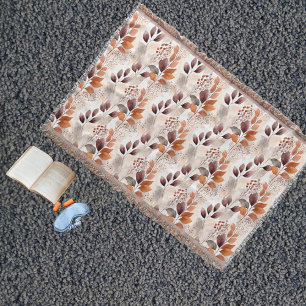 Terracotta- und Burgundy-Herbstlaube Boho Autumn Decke