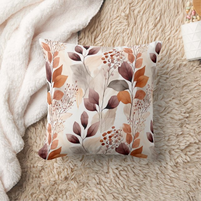 Terracotta- und Burgundy-Herbstlaube | Boho Autumn Kissen (Decke)