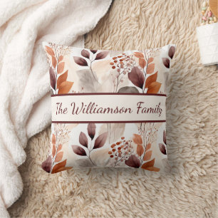 Terracotta- und Burgundy-Herbstlaube   Boho Autumn Kissen