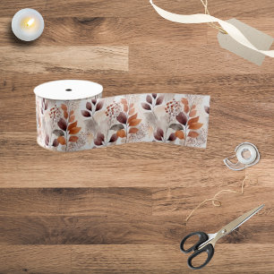 Terracotta- und Burgundy-Herbstlaube   Boho Autumn Ripsband