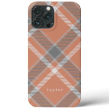 Terracotta und Gray Tartan Kariert mit Name