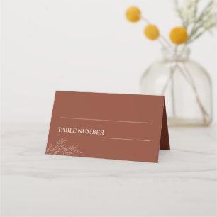 Terracotta und Ivory Ivy Floral Boho Wedding Platzkarte