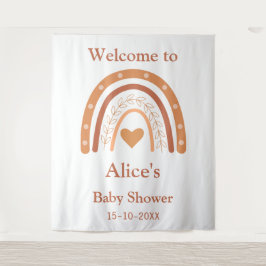 Terracotta und Pfirsichboho Wandteppich