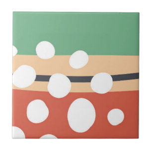 Terracotta und Salbei green abstrakte Retro-Boho K Fliese