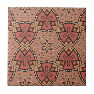 Terracotta und Tan Honeycomb Tile Pattern Fliese