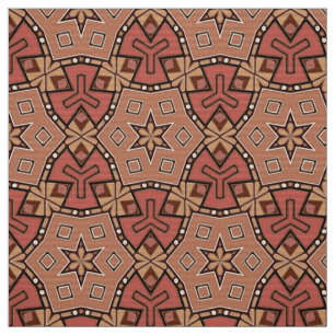 Terracotta und Tan Honeycomb Tile Pattern Stoff