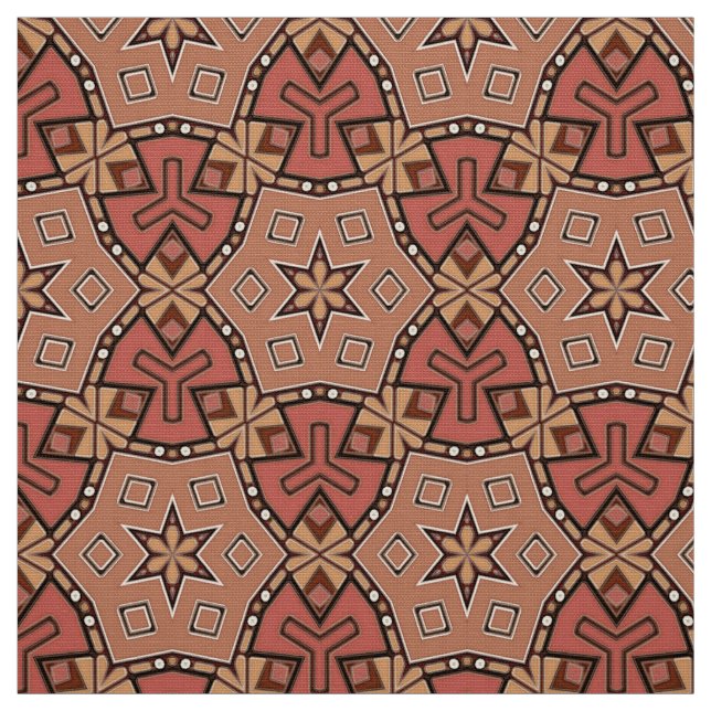 Terracotta und Tan Honeycomb Tile Pattern Stoff (Muster)