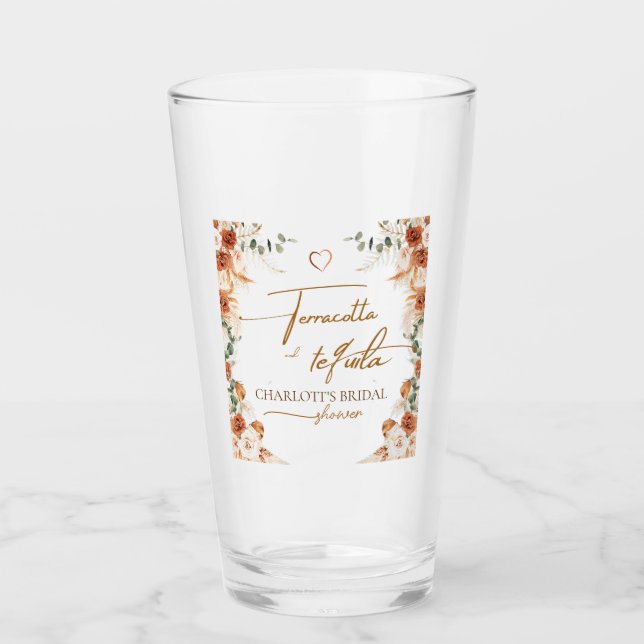 Terracotta und Tequila Brautparty Glasfaser Cup Glas (Vorderseite)