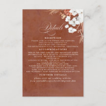 Terracotta und White Blume Boho Hochzeiten Details