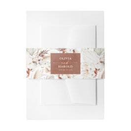 Terracotta und White Blume Boho Wedding Einladungsbanderole